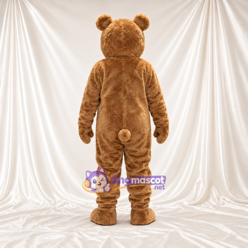 Maskottchenkostüm Bär – braun – Schnauze (creme); Lächelndes Gesicht Maskottchenkostüm Bär – braun – Schnauze (creme); Lächelndes Gesicht