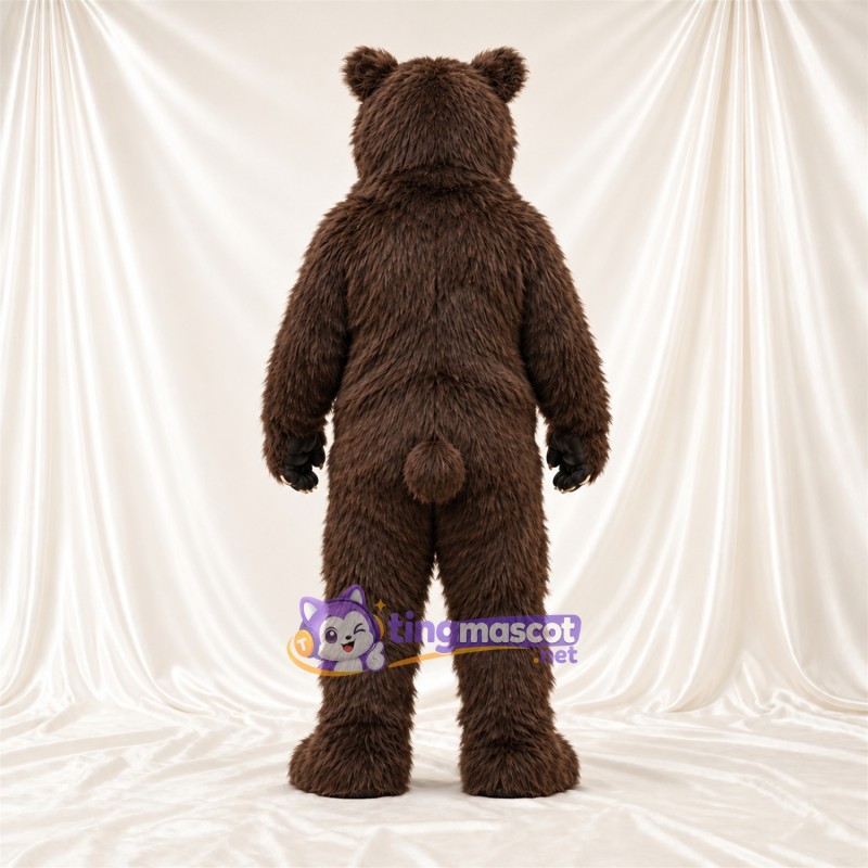Maskottchenkostüm Bär – braun – Krallen (weiß); Zottelfell Maskottchenkostüm Bär – braun – Krallen (weiß); Zottelfell