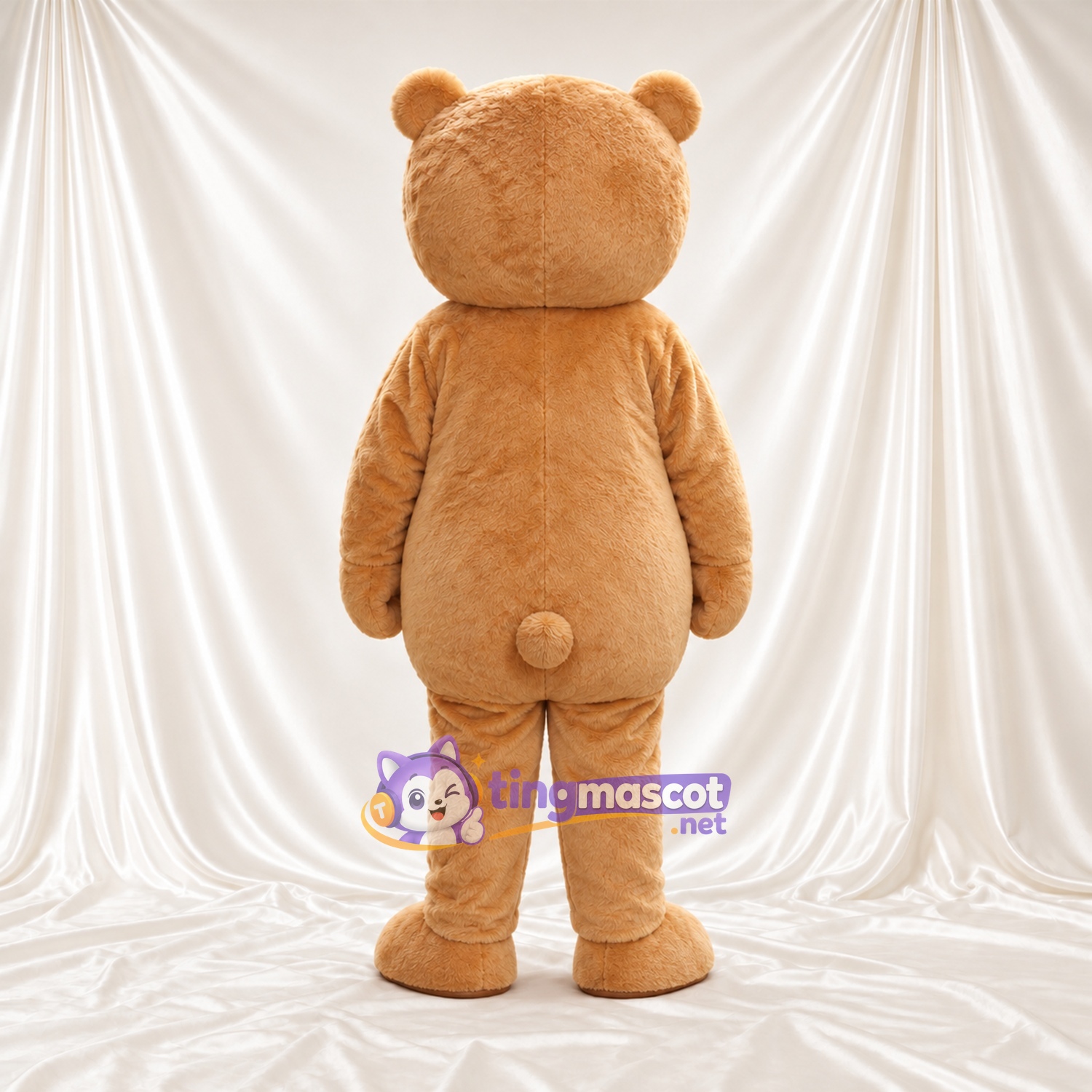 Costume de mascotte Nounours – brun clair – Museau (jaune); Touffe sur la tête Costume de mascotte Nounours – brun clair – Museau (jaune); Touffe sur la tête