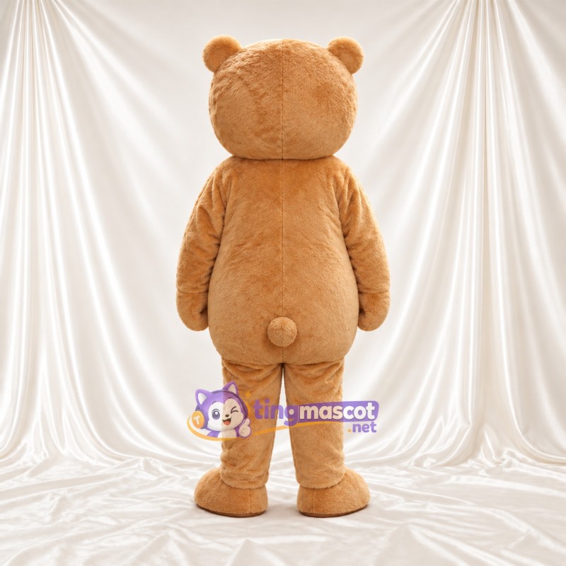 Costume de mascotte Nounours – brun clair – Museau (jaune); Touffe sur la tête Costume de mascotte Nounours – brun clair – Museau (jaune); Touffe sur la tête
