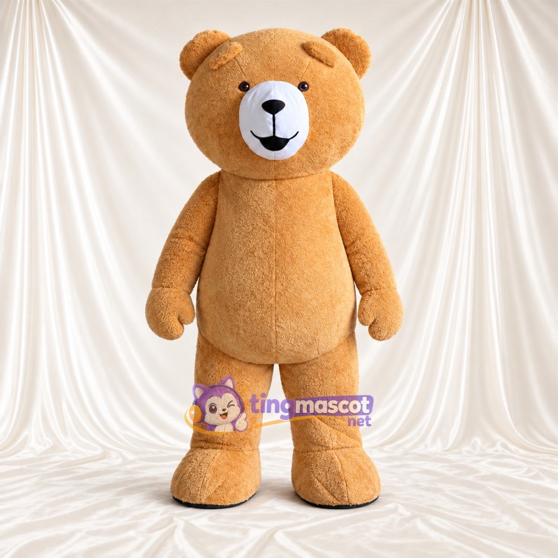 Costume de mascotte Nounours – brun clair – Oreilles; Museau (blanc) Costume de mascotte Nounours – brun clair – Oreilles; Museau (blanc)