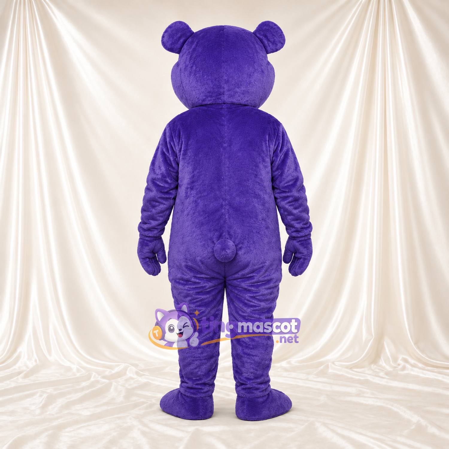 Maskottchenkostüm Bär – violett – Bauch (creme) Maskottchenkostüm Bär – violett – Bauch (creme)