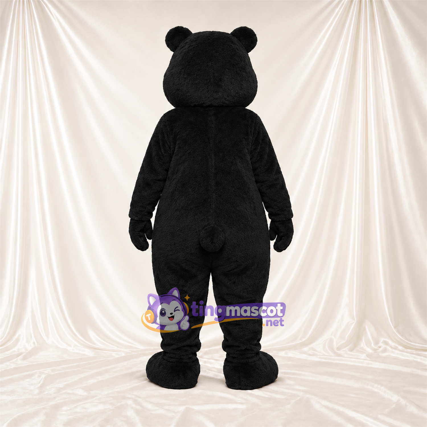 Maskottchenkostüm Bär – schwarz – Kleine runde Ohren; Schnauze (hellbraun) Maskottchenkostüm Bär – schwarz – Kleine runde Ohren; Schnauze (hellbraun)