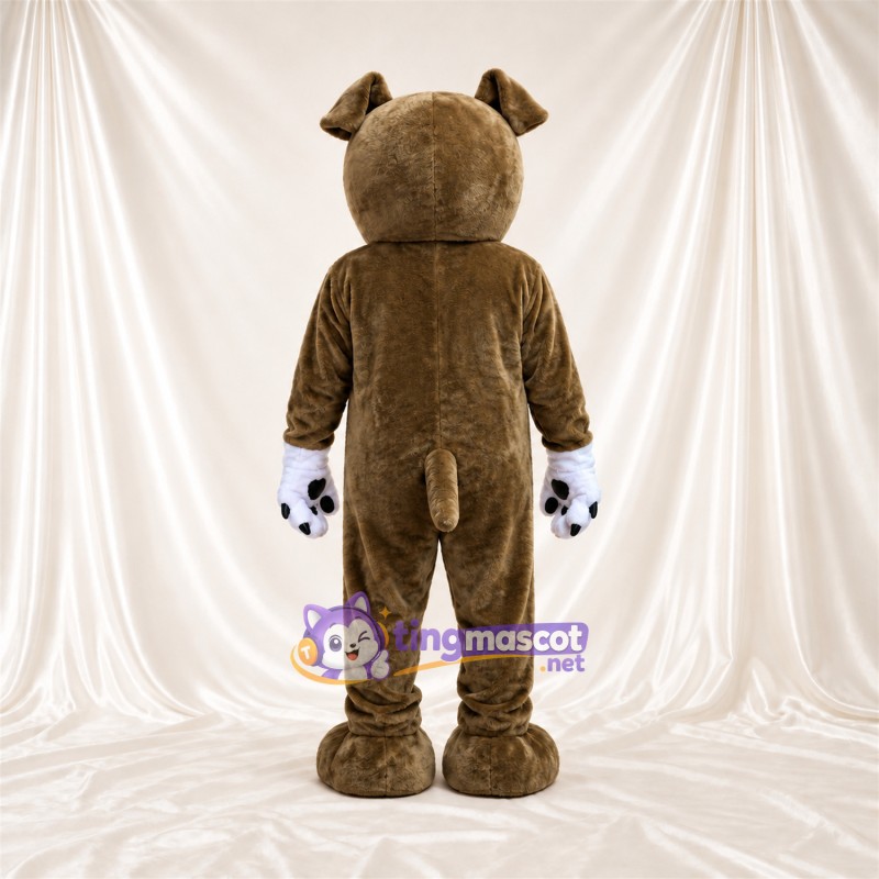 Maskottchenkostüm Bulldogge – braun / weiß – Pfotenballen (schwarz); Gesichtsblässe (weiß) Maskottchenkostüm Bulldogge – braun / weiß – Pfotenballen (schwarz); Gesichtsblässe (weiß)