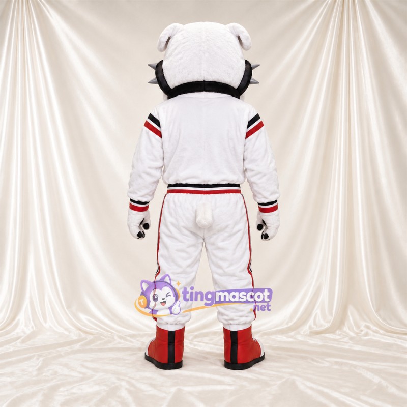 Costume de mascotte Bouledogue – blanc – Tenue (blanc / rouge) Costume de mascotte Bouledogue – blanc – Tenue (blanc / rouge)