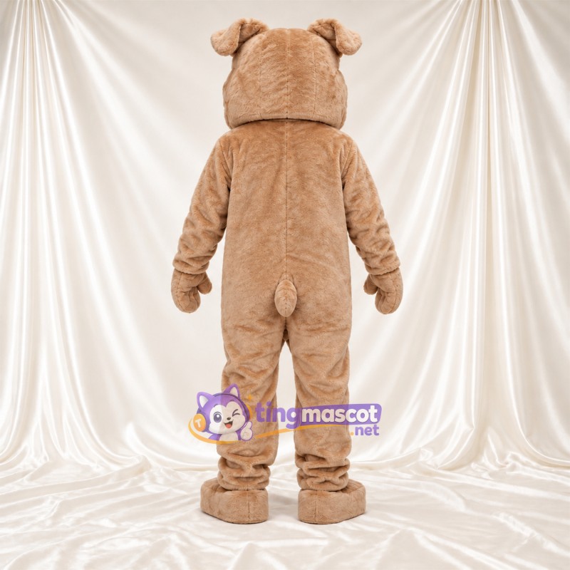 Costume de mascotte Bouledogue – brun clair – Visage; Langue (rose) Costume de mascotte Bouledogue – brun clair – Visage; Langue (rose)