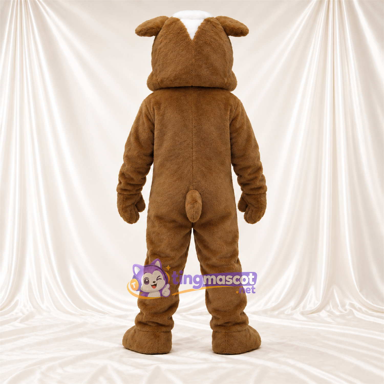 Maskottchenkostüm Bulldogge – braun / weiß – Schnauze (weiß) Maskottchenkostüm Bulldogge – braun / weiß – Schnauze (weiß)