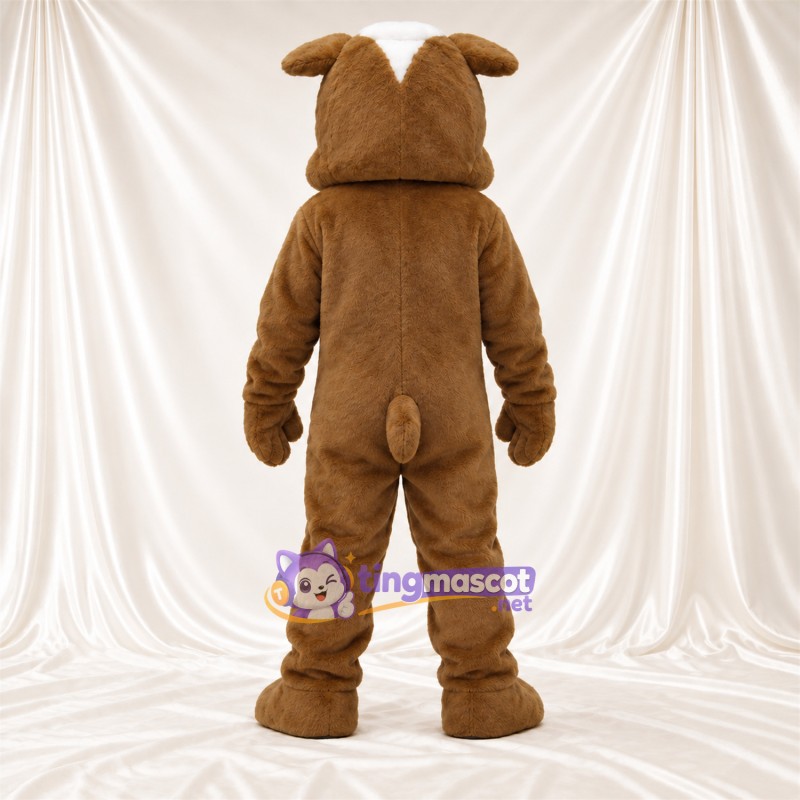 Maskottchenkostüm Bulldogge – braun / weiß – Schnauze (weiß) Maskottchenkostüm Bulldogge – braun / weiß – Schnauze (weiß)