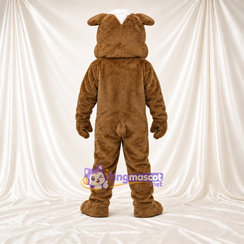 Costume de mascotte Bouledogue – marron / blanc – Museau (blanc) Costume de mascotte Bouledogue – marron / blanc – Museau (blanc)