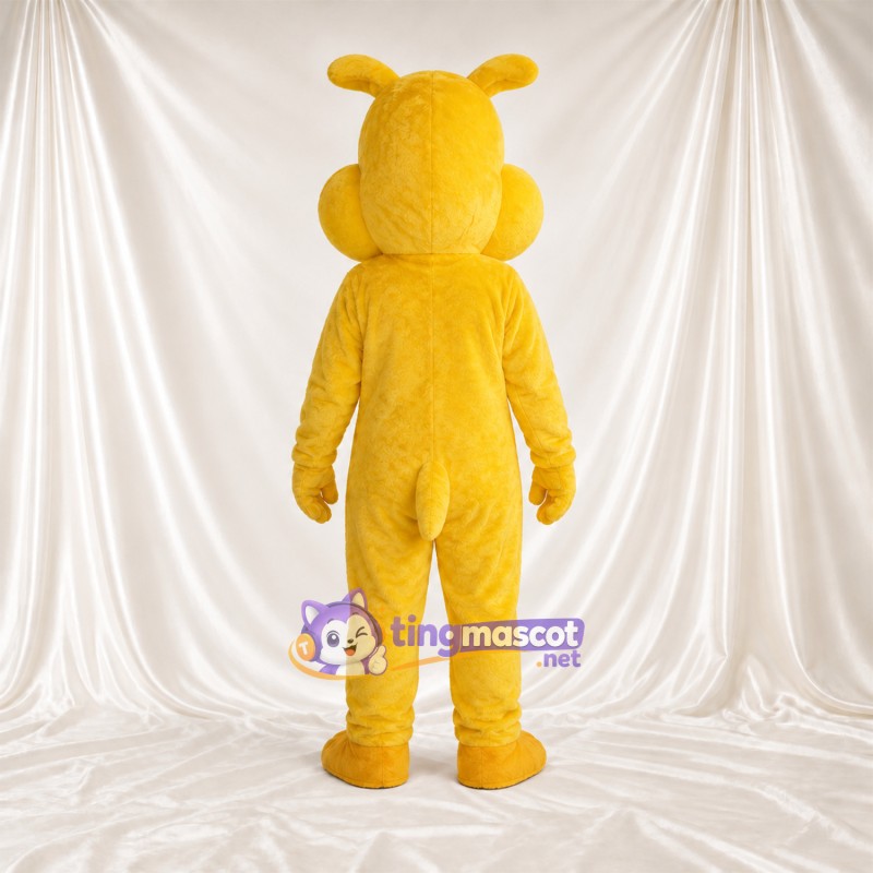 Costume de mascotte Lapin – jaune – Ventre (blanc); Nez (rouge) Costume de mascotte Lapin – jaune – Ventre (blanc); Nez (rouge)