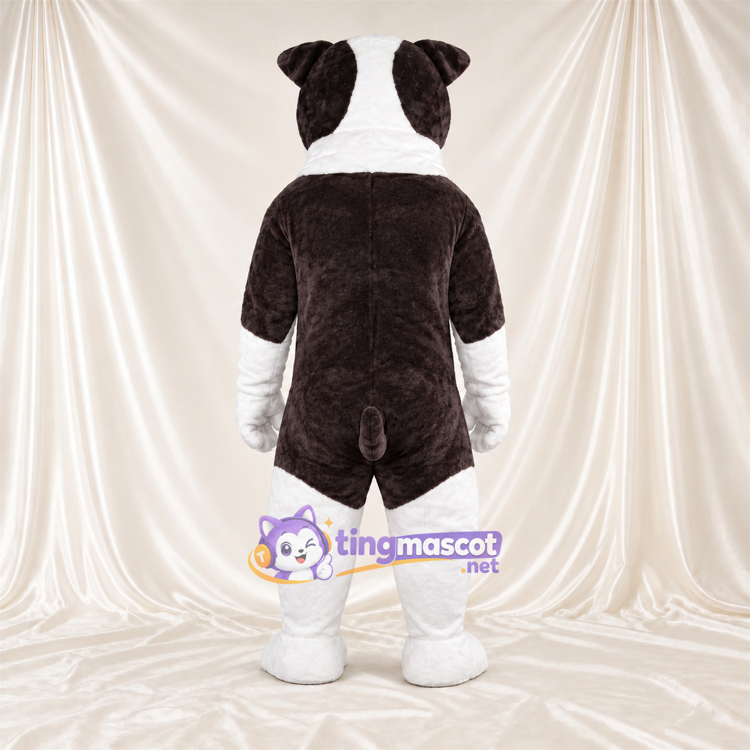 Black and White Bulldog Mascot Costume Black and White Bulldog Mascot Costume