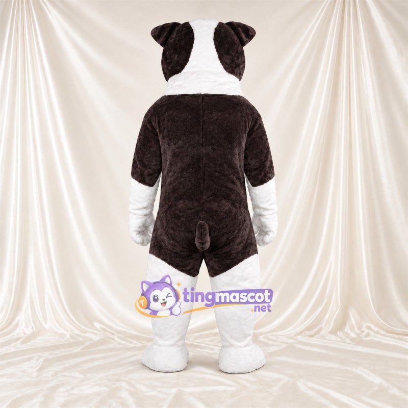 Black and White Bulldog Mascot Costume Black and White Bulldog Mascot Costume