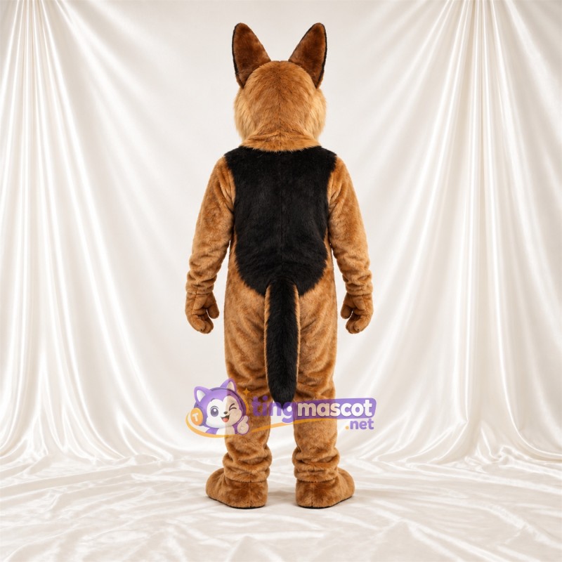 Costume de mascotte Berger allemand – brun clair / noir – Museau (noir) Costume de mascotte Berger allemand – brun clair / noir – Museau (noir)