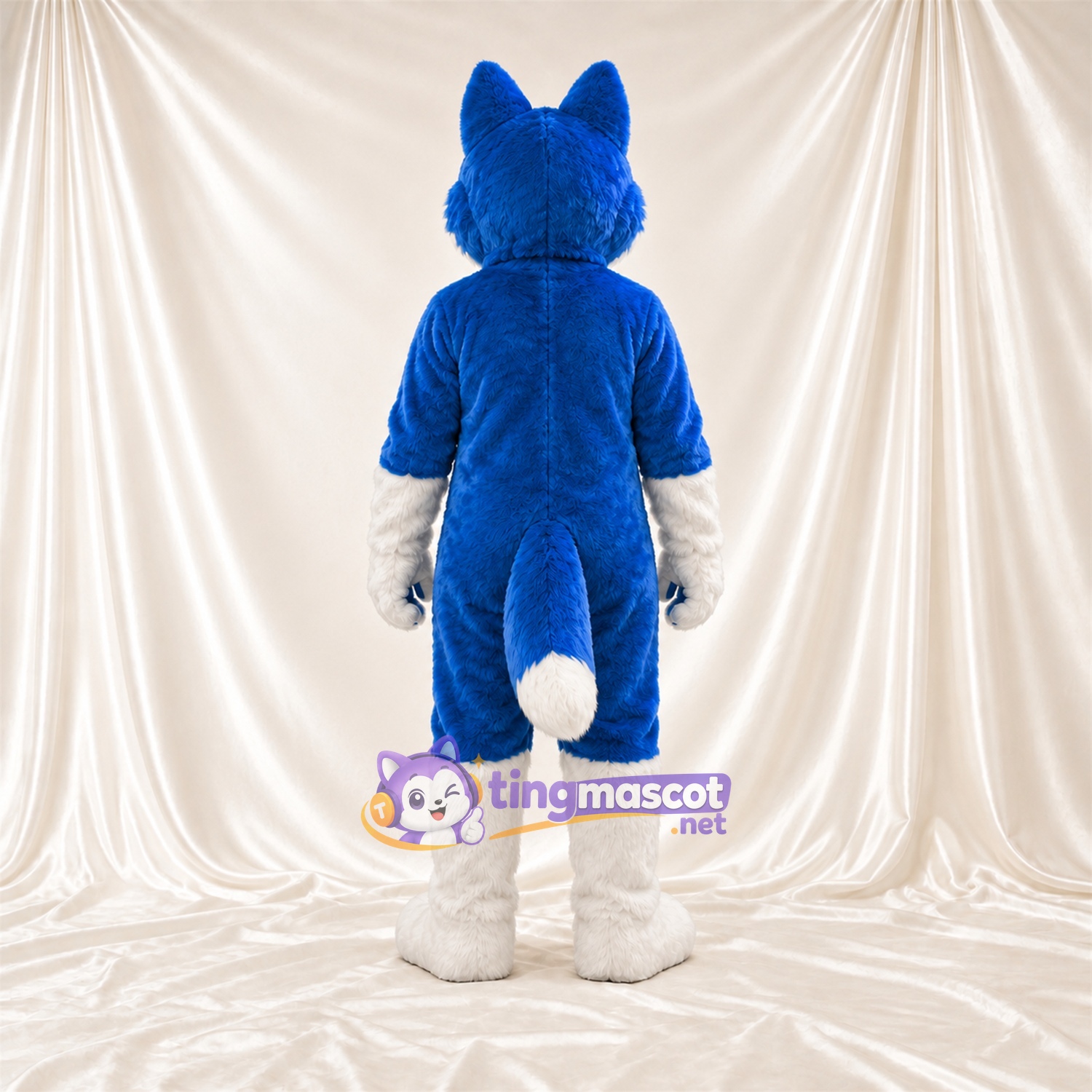 Maskottchenkostüm Husky – blau / weiß – Bauch (weiß); Augen (blau) Maskottchenkostüm Husky – blau / weiß – Bauch (weiß); Augen (blau)