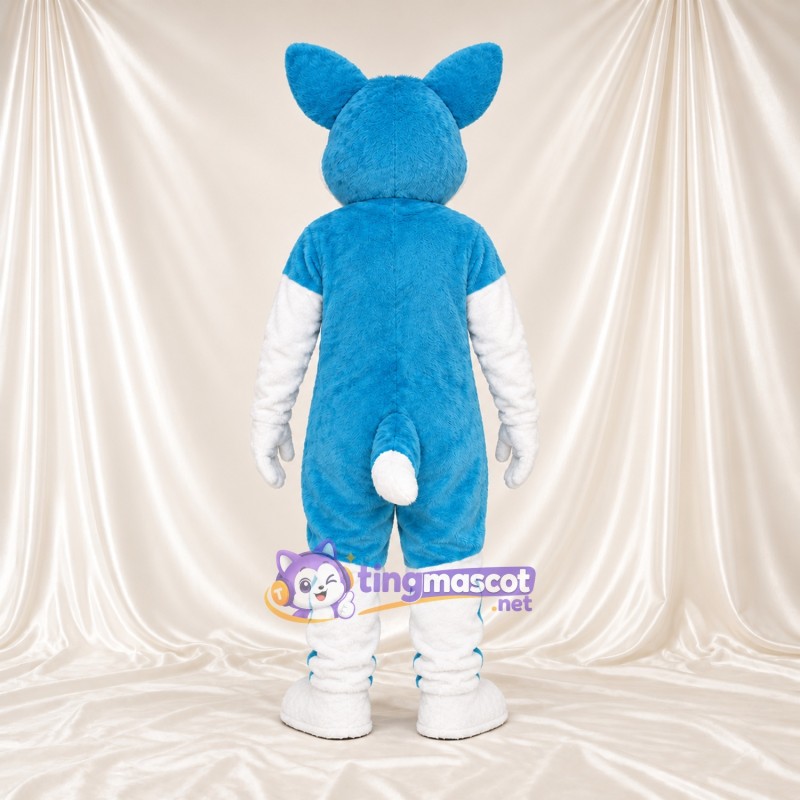 Maskottchenkostüm Husky – blau / weiß – Bauch (weiß); Haarschopf Maskottchenkostüm Husky – blau / weiß – Bauch (weiß); Haarschopf