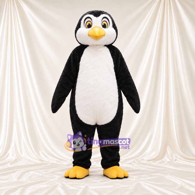 Maskottchenkostüm Pinguin – schwarz / weiß – Runder Bauch; Gesicht (weiß) Maskottchenkostüm Pinguin – schwarz / weiß – Runder Bauch; Gesicht (weiß)