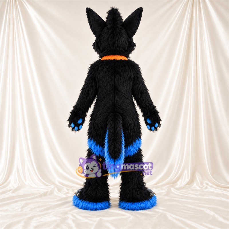 Costume de mascotte Chien – noir / bleu Costume de mascotte Chien – noir / bleu
