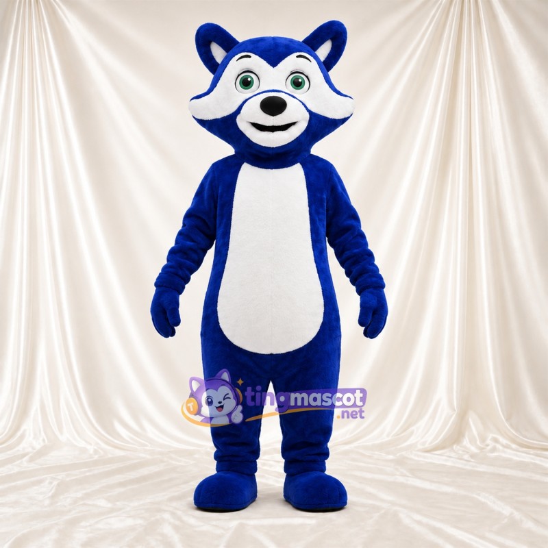 Blue and White Raccoon Mascot Costume Blue and White Raccoon Mascot Costume