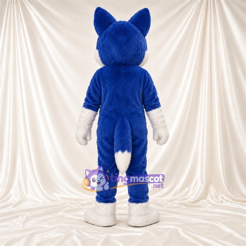 Maskottchenkostüm Husky – blau / weiß – Bauch (weiß); Augen (grün) Maskottchenkostüm Husky – blau / weiß – Bauch (weiß); Augen (grün)