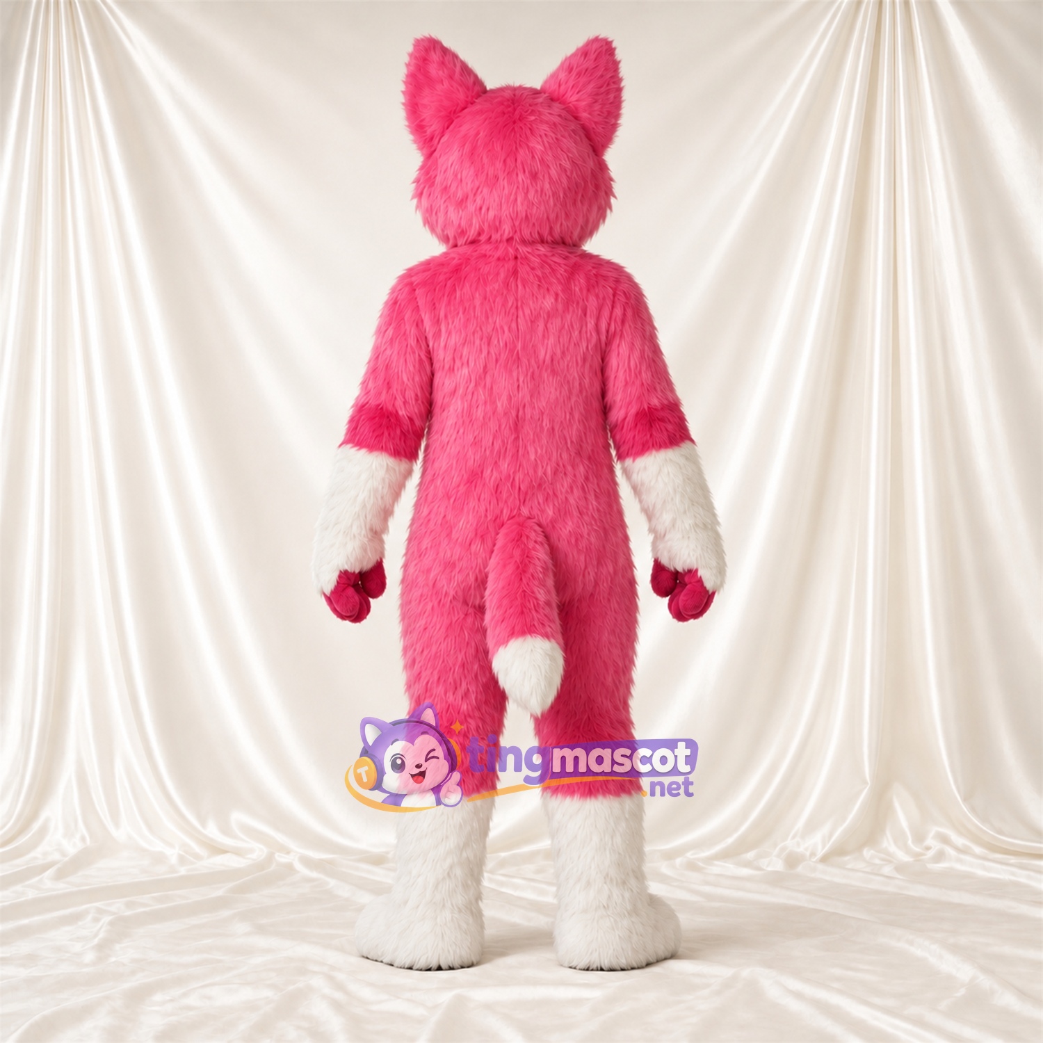 Costume de mascotte Husky – rose / blanc Costume de mascotte Husky – rose / blanc