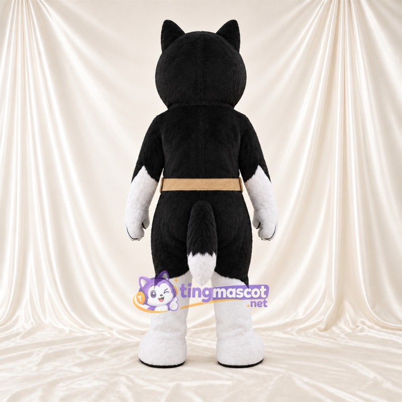 Costume de mascotte Husky – noir / blanc – Poche ventrale Costume de mascotte Husky – noir / blanc – Poche ventrale