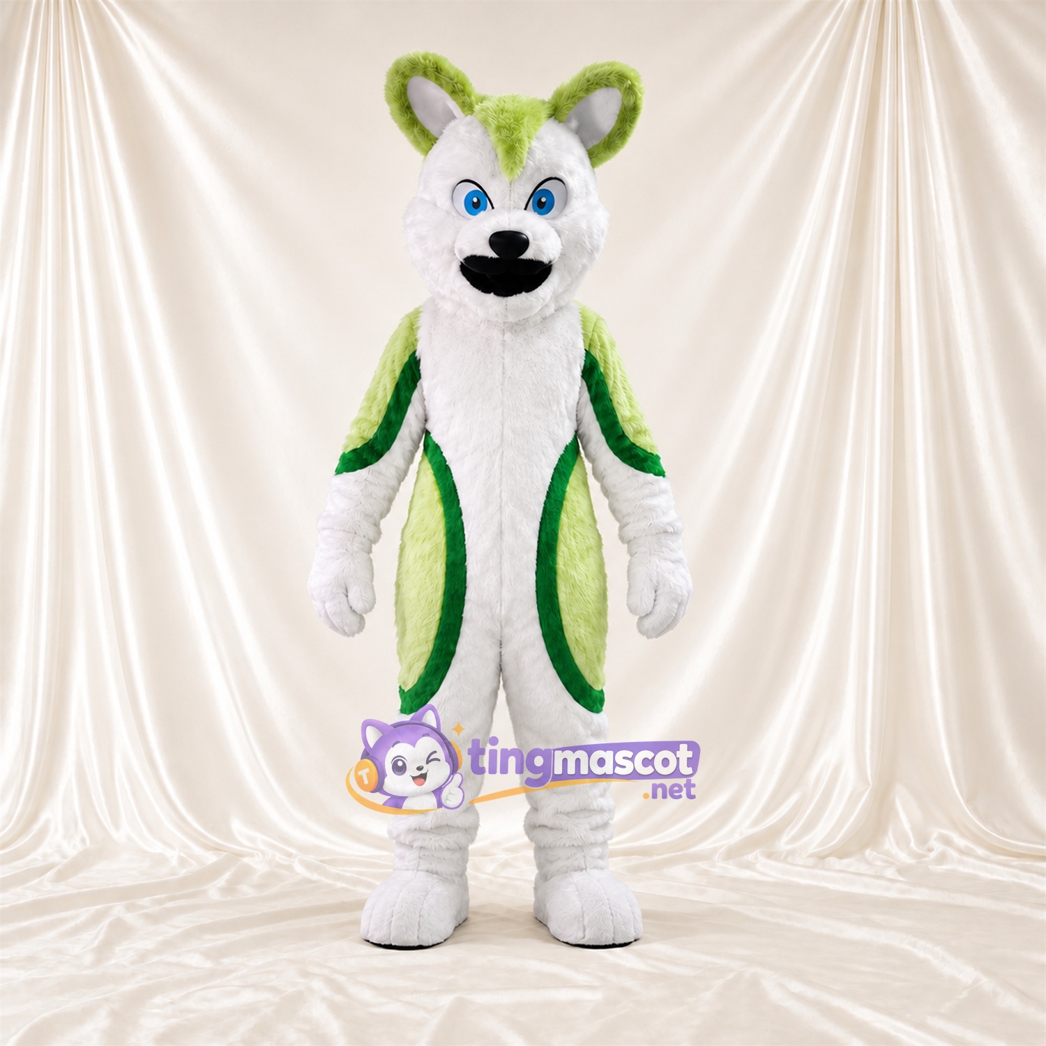Maskottchenkostüm Hund – grün / weiß Maskottchenkostüm Hund – grün / weiß