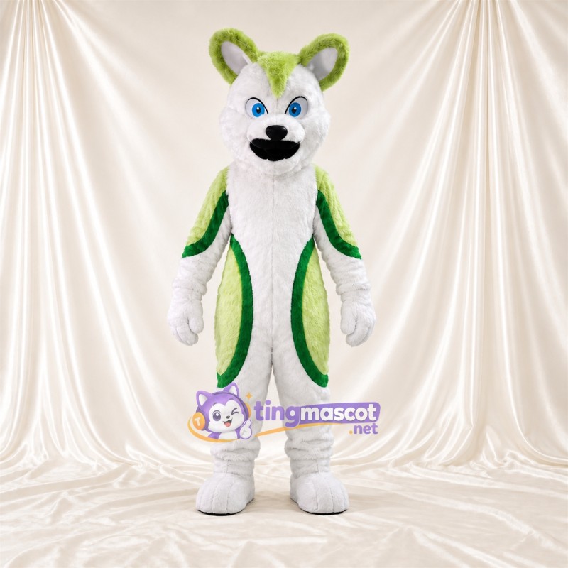 Maskottchenkostüm Hund – grün / weiß Maskottchenkostüm Hund – grün / weiß