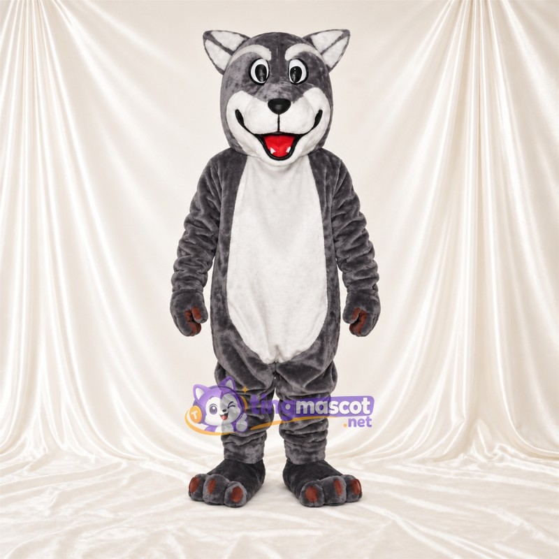 Gray Cat Mascot Costume - Striped Body Gray Cat Mascot Costume - Striped Body