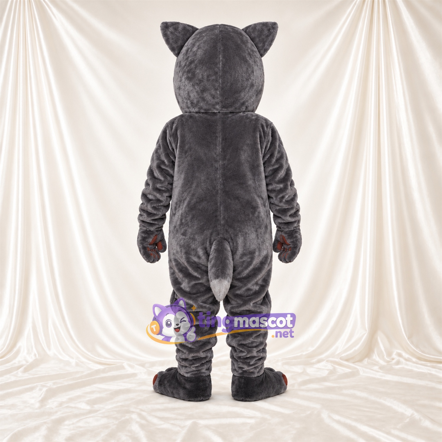 Gray Cat Mascot Costume - Striped Body Gray Cat Mascot Costume - Striped Body