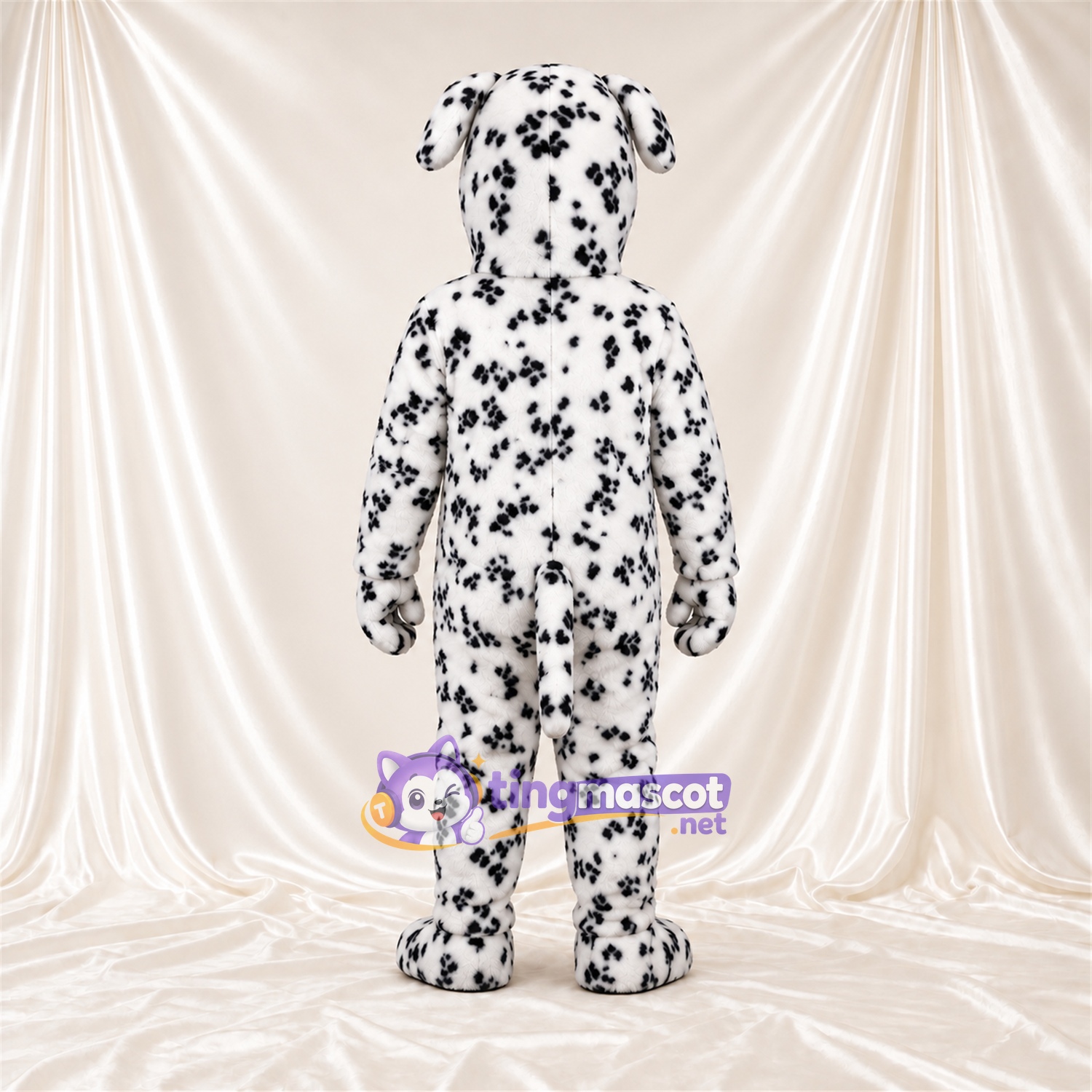 Costume de mascotte Dalmatien – noir / blanc – Langue (rose); Taches (noir) Costume de mascotte Dalmatien – noir / blanc – Langue (rose); Taches (noir)