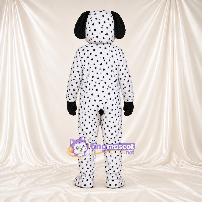 Black and White Dalmatian Mascot Costume - Black Gloves and Dense Small Spots Black and White Dalmatian Mascot Costume - Black Gloves and Dense Small Spots