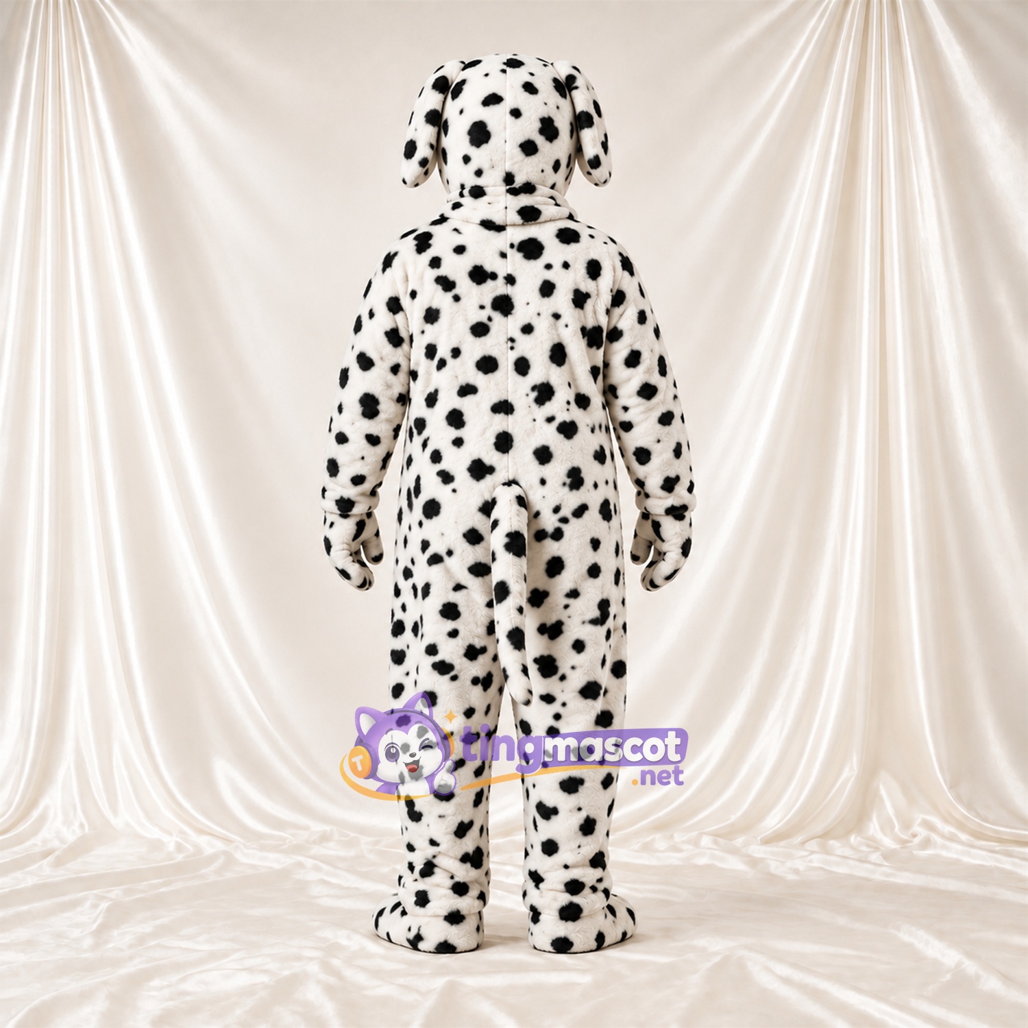Black and White Dalmatian Mascot Costume - Black Collar and Black Spots Black and White Dalmatian Mascot Costume - Black Collar and Black Spots