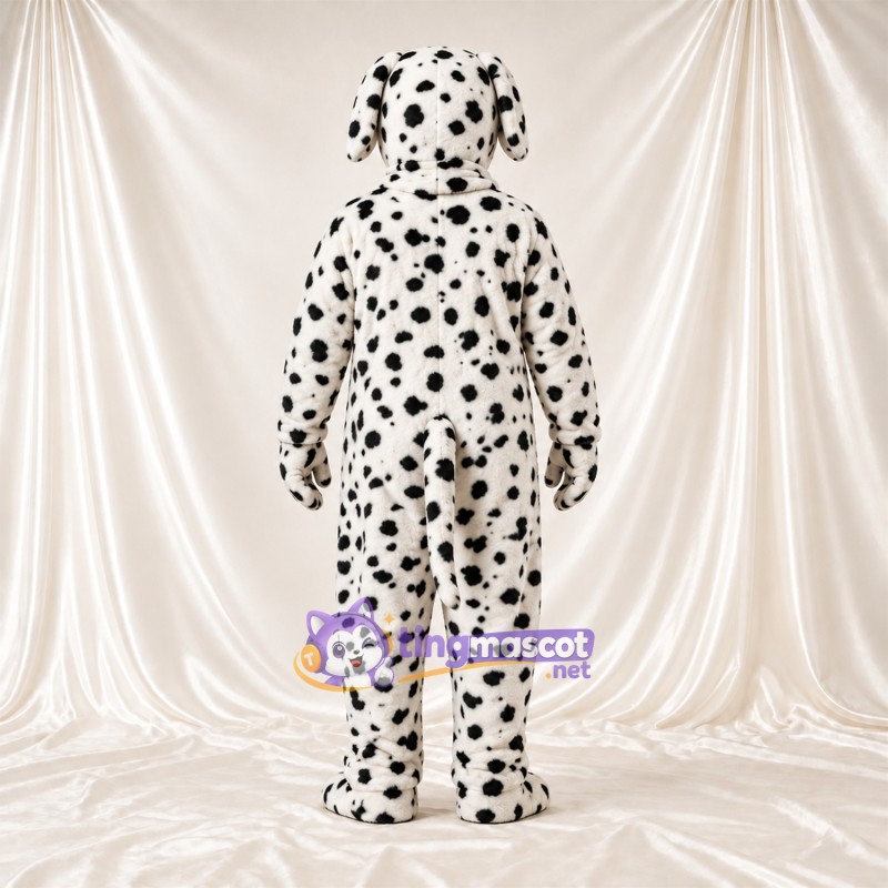 Black and White Dalmatian Mascot Costume - Black Collar and Black Spots Black and White Dalmatian Mascot Costume - Black Collar and Black Spots
