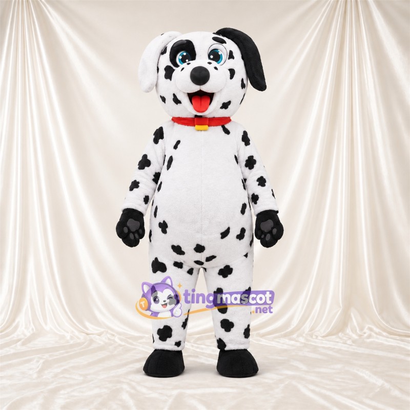Black and White Dalmatian Mascot Costume - Black Gloves and Red Collar Black and White Dalmatian Mascot Costume - Black Gloves and Red Collar