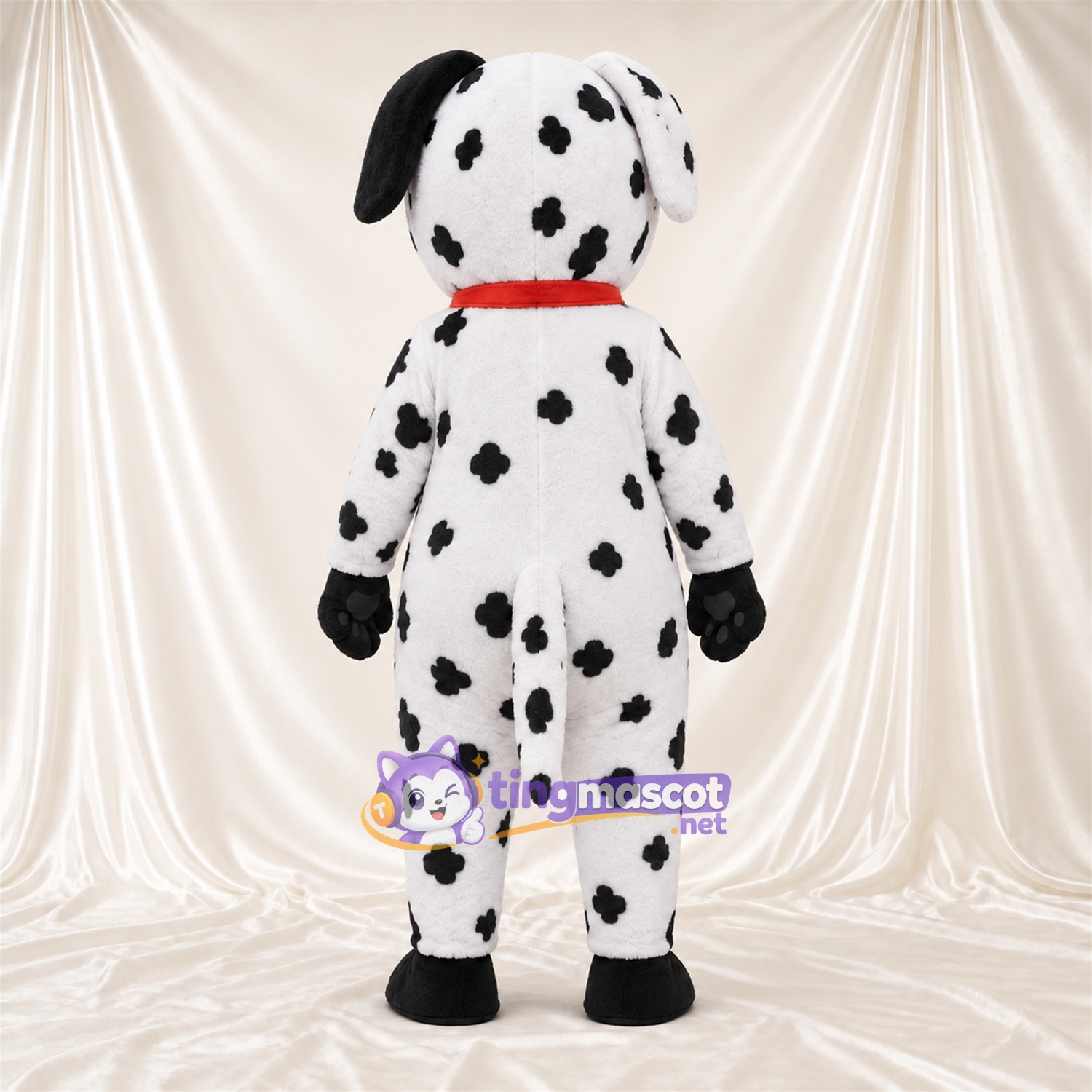 Black and White Dalmatian Mascot Costume - Black Gloves and Red Collar Black and White Dalmatian Mascot Costume - Black Gloves and Red Collar