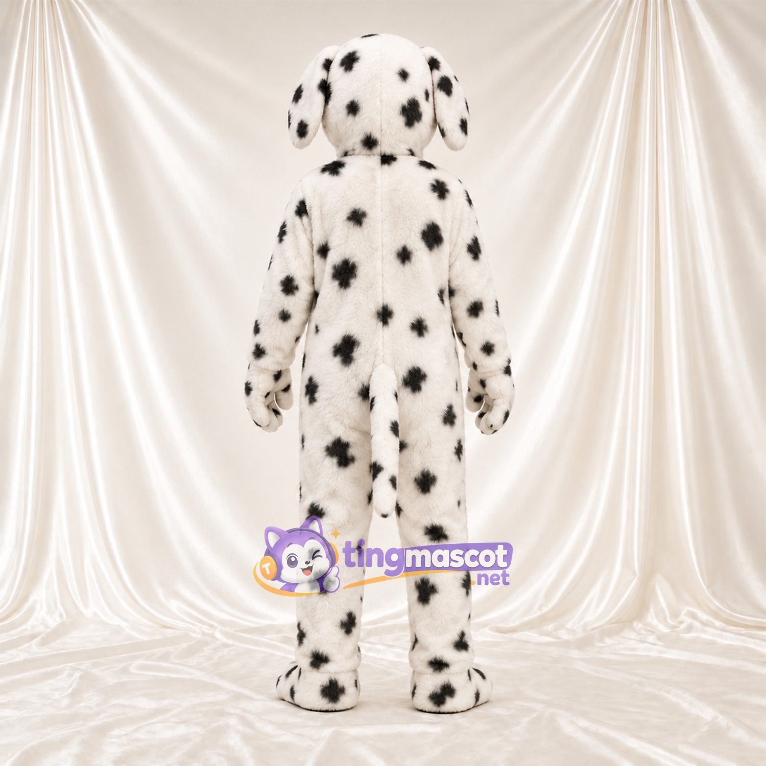 Costume de mascotte Dalmatien – noir / blanc – Bouche ouverte; Taches (noir) Costume de mascotte Dalmatien – noir / blanc – Bouche ouverte; Taches (noir)