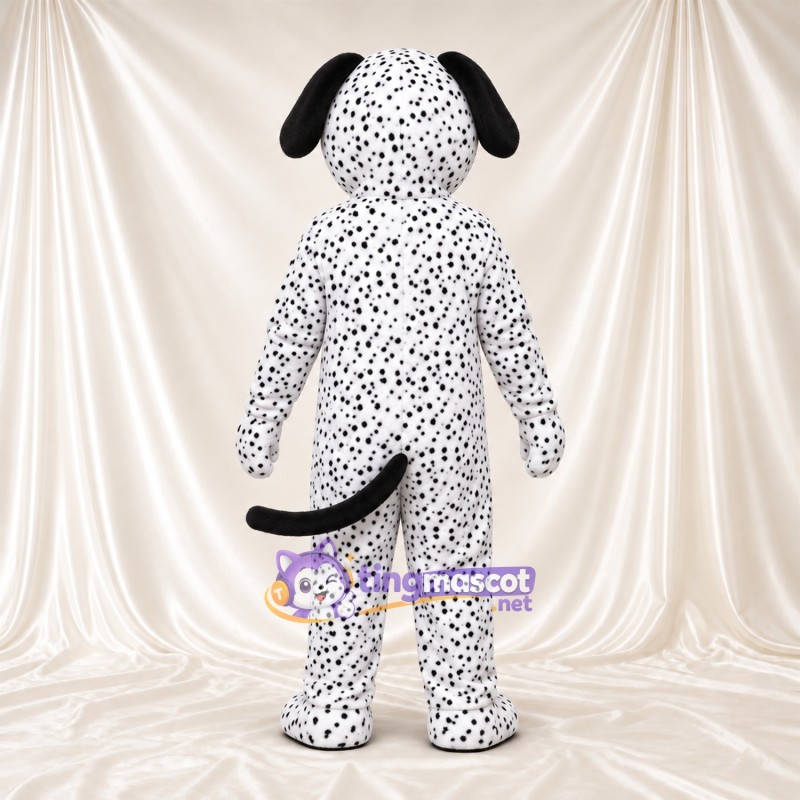 Costume de mascotte Dalmatien – noir / blanc – Longue queue; Petites taches serrées Costume de mascotte Dalmatien – noir / blanc – Longue queue; Petites taches serrées