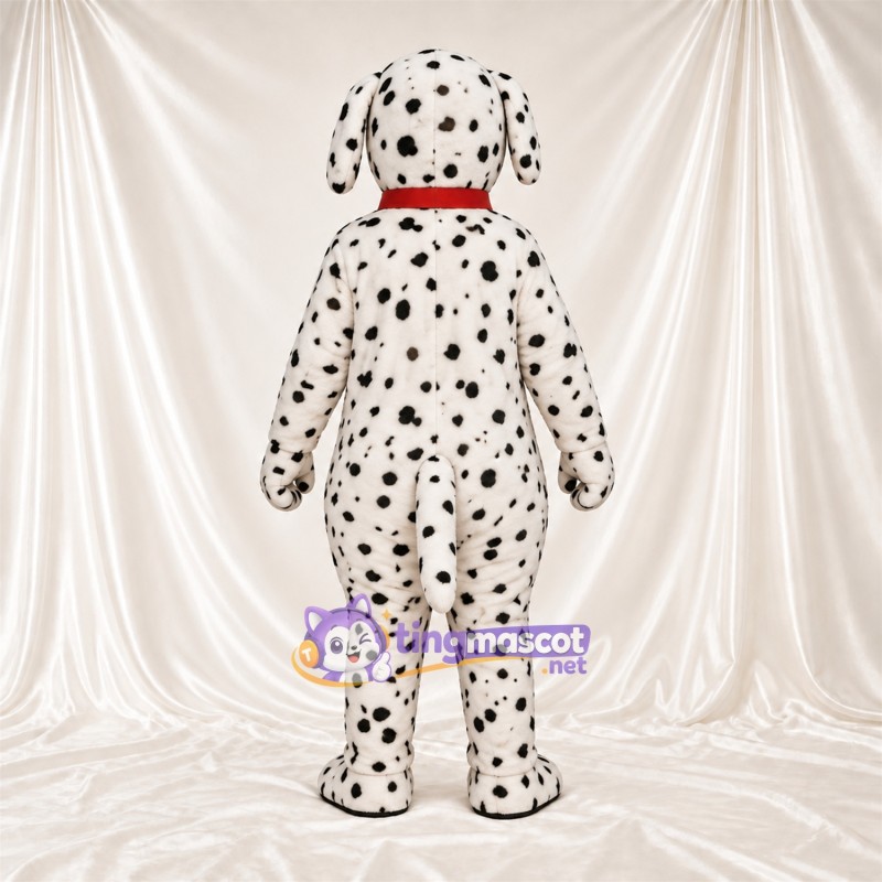 Black and White Dalmatian Mascot Costume - Red Tongue and Red Collar Black and White Dalmatian Mascot Costume - Red Tongue and Red Collar
