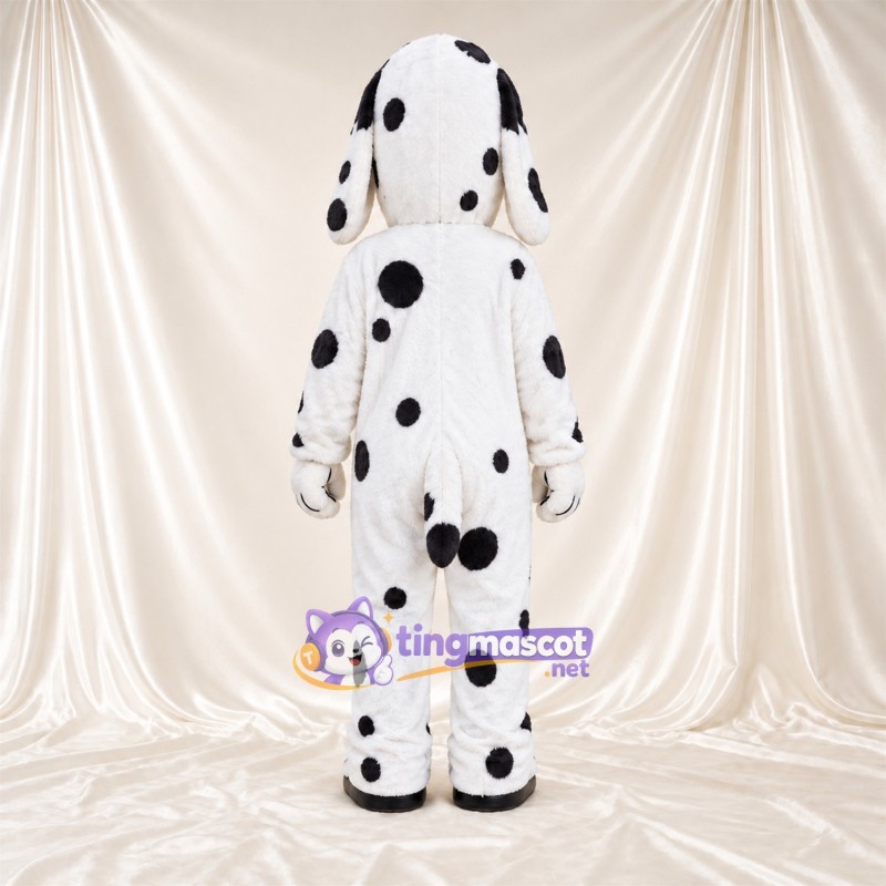 Costume de mascotte Dalmatien – noir / blanc – Longues oreilles; Taches (noir) Costume de mascotte Dalmatien – noir / blanc – Longues oreilles; Taches (noir)