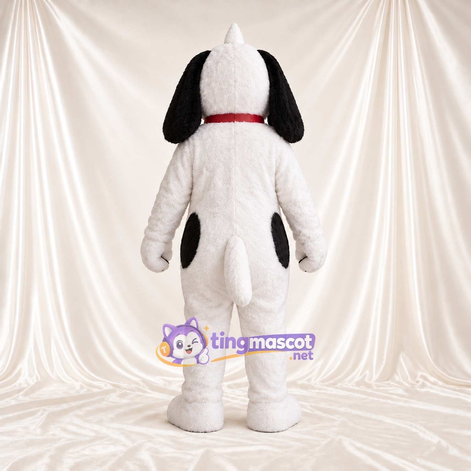 Black and White Dalmatian Mascot Costume - Head Tuft and Red Collar Black and White Dalmatian Mascot Costume - Head Tuft and Red Collar