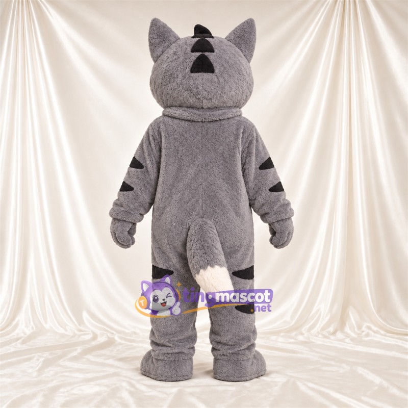 Costume de mascotte Chat – gris – Rayures (noir) Costume de mascotte Chat – gris – Rayures (noir)