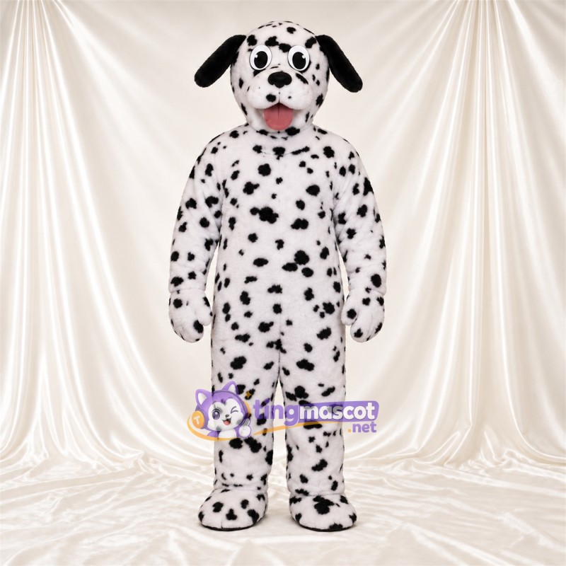 Maskottchenkostüm Dalmatiner – schwarz / weiß – Schlappohren (schwarz); Zunge (rosa) Maskottchenkostüm Dalmatiner – schwarz / weiß – Schlappohren (schwarz); Zunge (rosa)