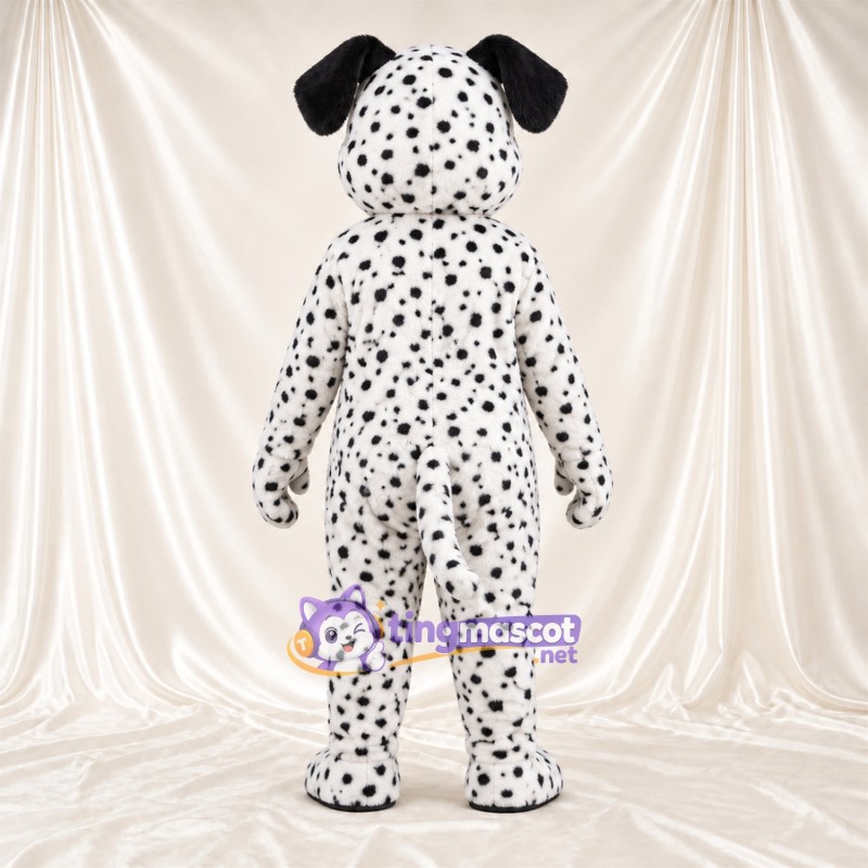 Black and White Dalmatian Mascot Costume - Red Tongue and Dense Small Spots Black and White Dalmatian Mascot Costume - Red Tongue and Dense Small Spots