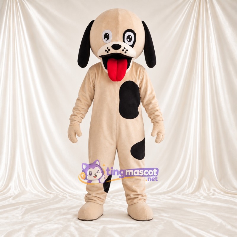 Maskottchenkostüm Dalmatiner – creme / schwarz – Schlappohren (schwarz); Flecken (schwarz) Maskottchenkostüm Dalmatiner – creme / schwarz – Schlappohren (schwarz); Flecken (schwarz)