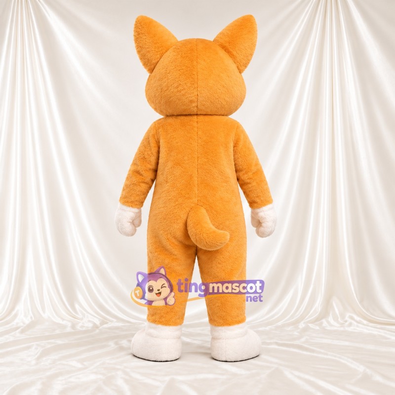 Maskottchenkostüm Corgi – orange / weiß Maskottchenkostüm Corgi – orange / weiß