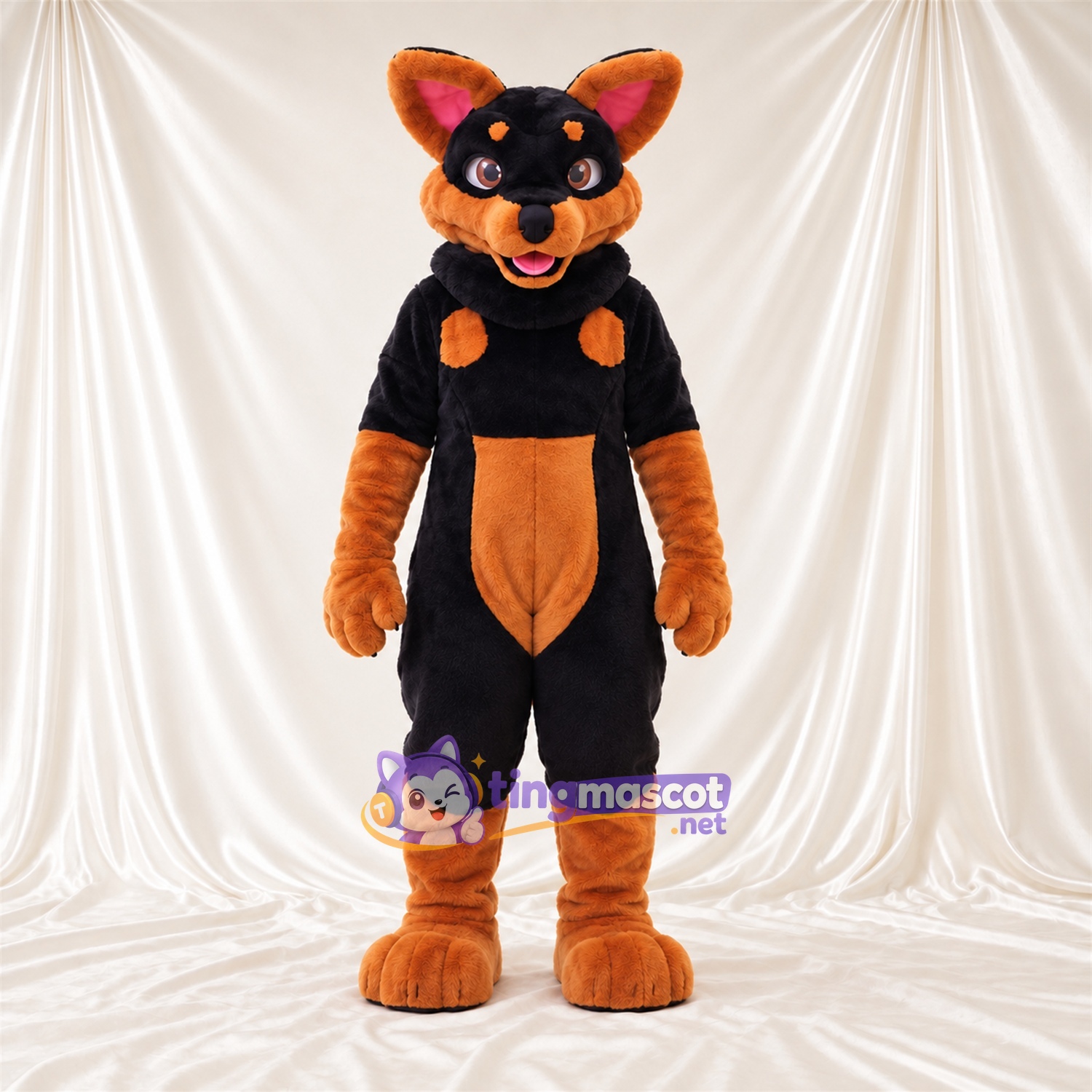 Black and Orange Fox Mascot Costume