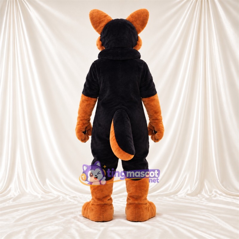 Black and Orange Fox Mascot Costume