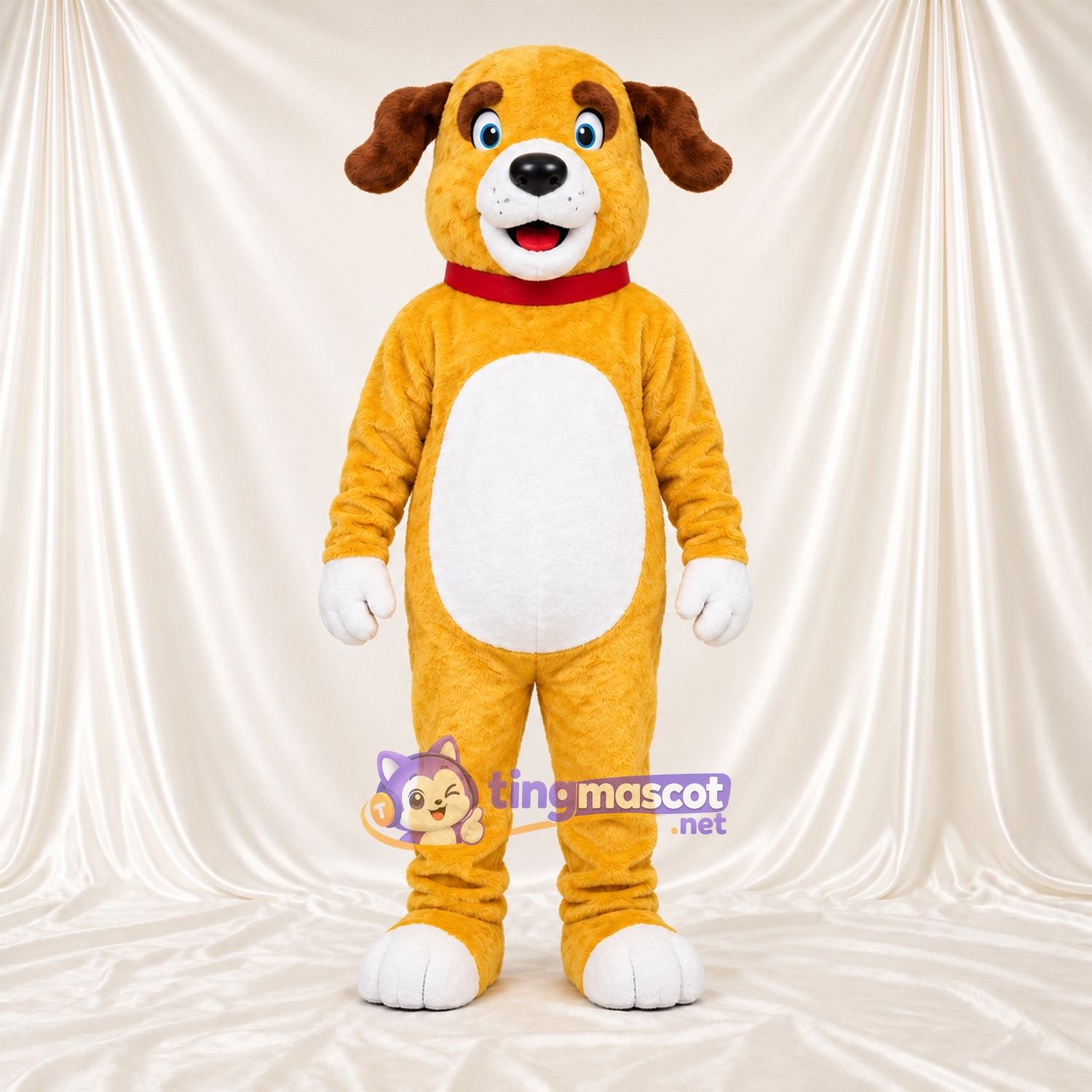 Costume de mascotte Chien – jaune / blanc