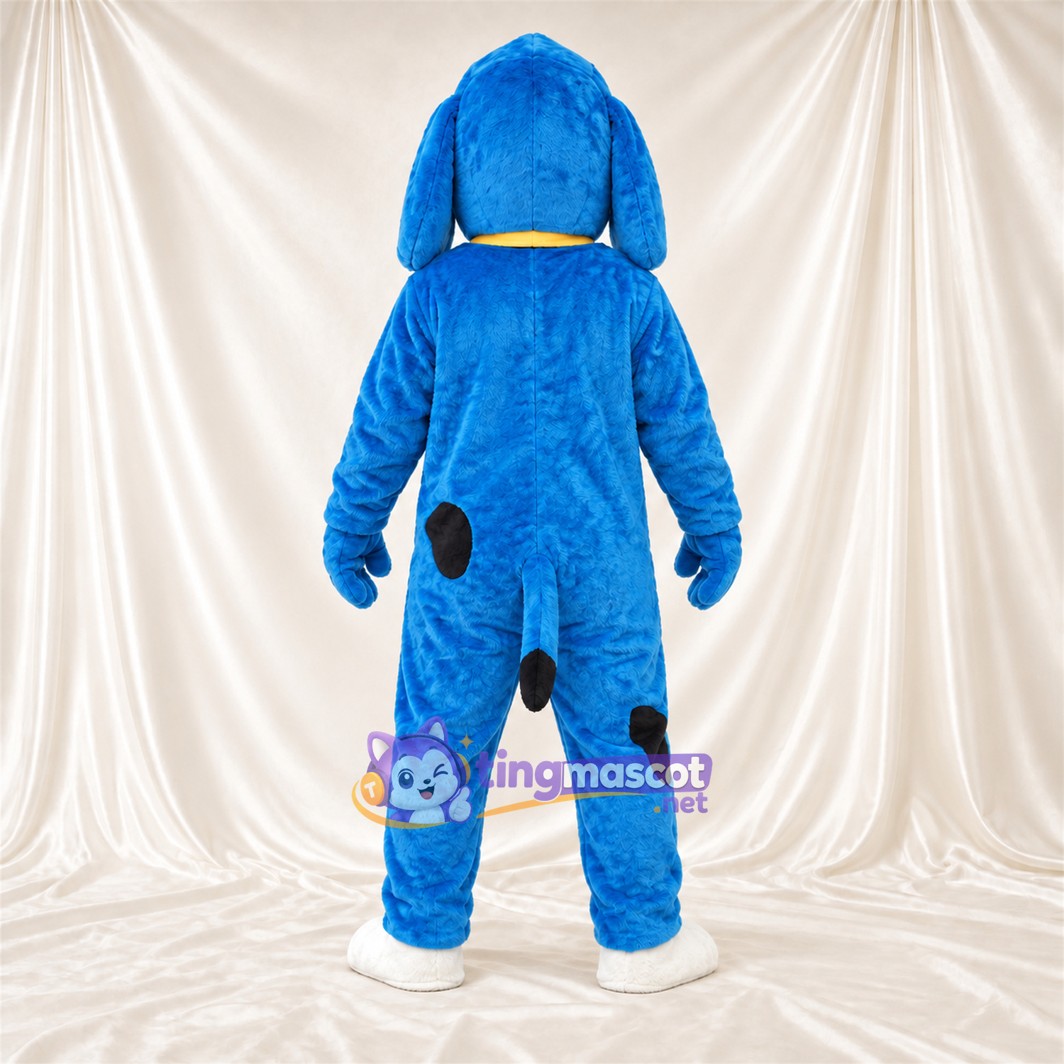 Costume de mascotte Chien – bleu – Taches (noir) Costume de mascotte Chien – bleu – Taches (noir)