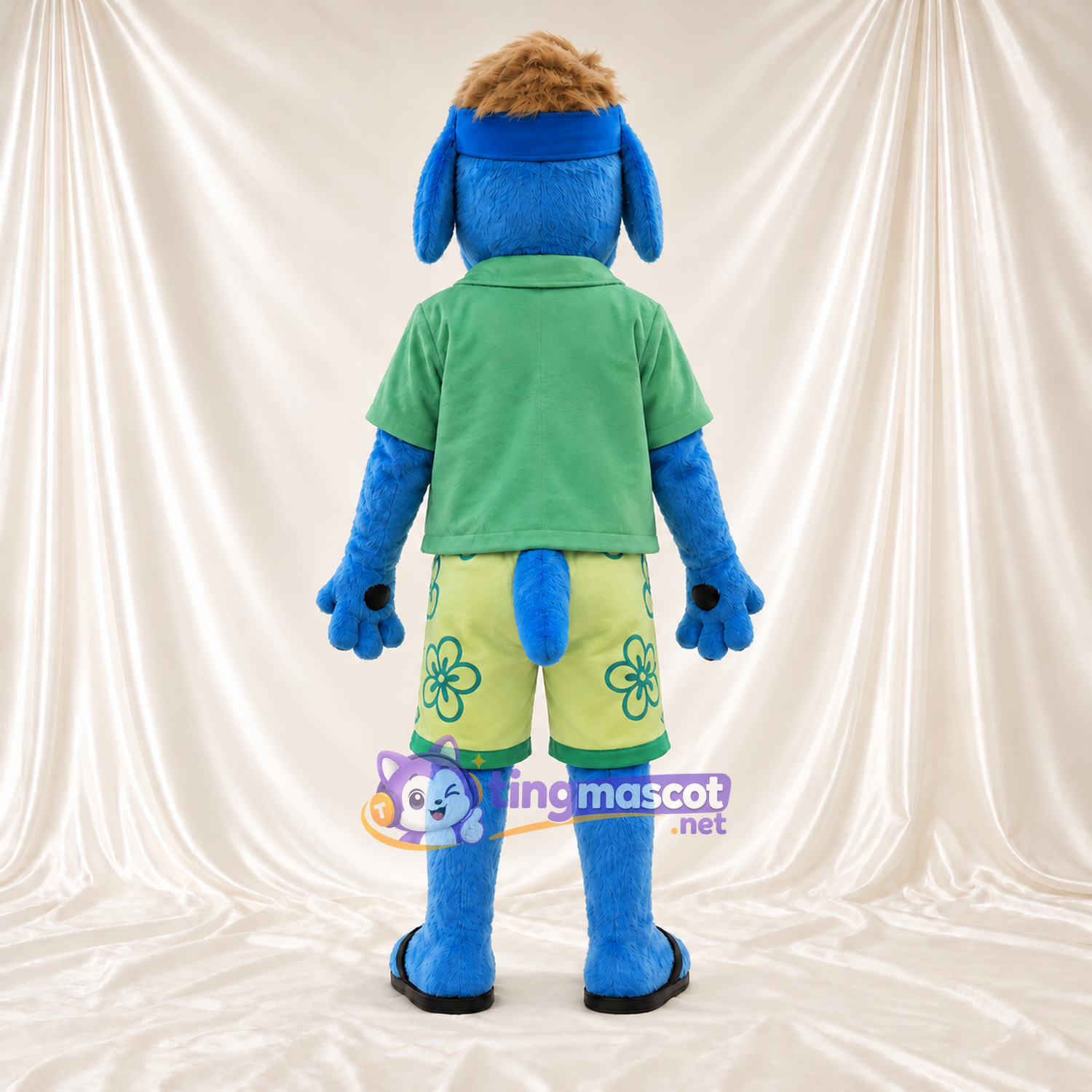 Costume de mascotte Chien – bleu – Chemise (vert); Short Costume de mascotte Chien – bleu – Chemise (vert); Short